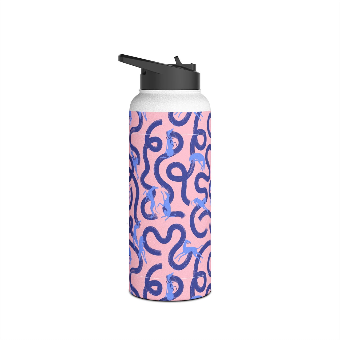 Insulated Water Bottle | Greyhounds | Pink Ribbon