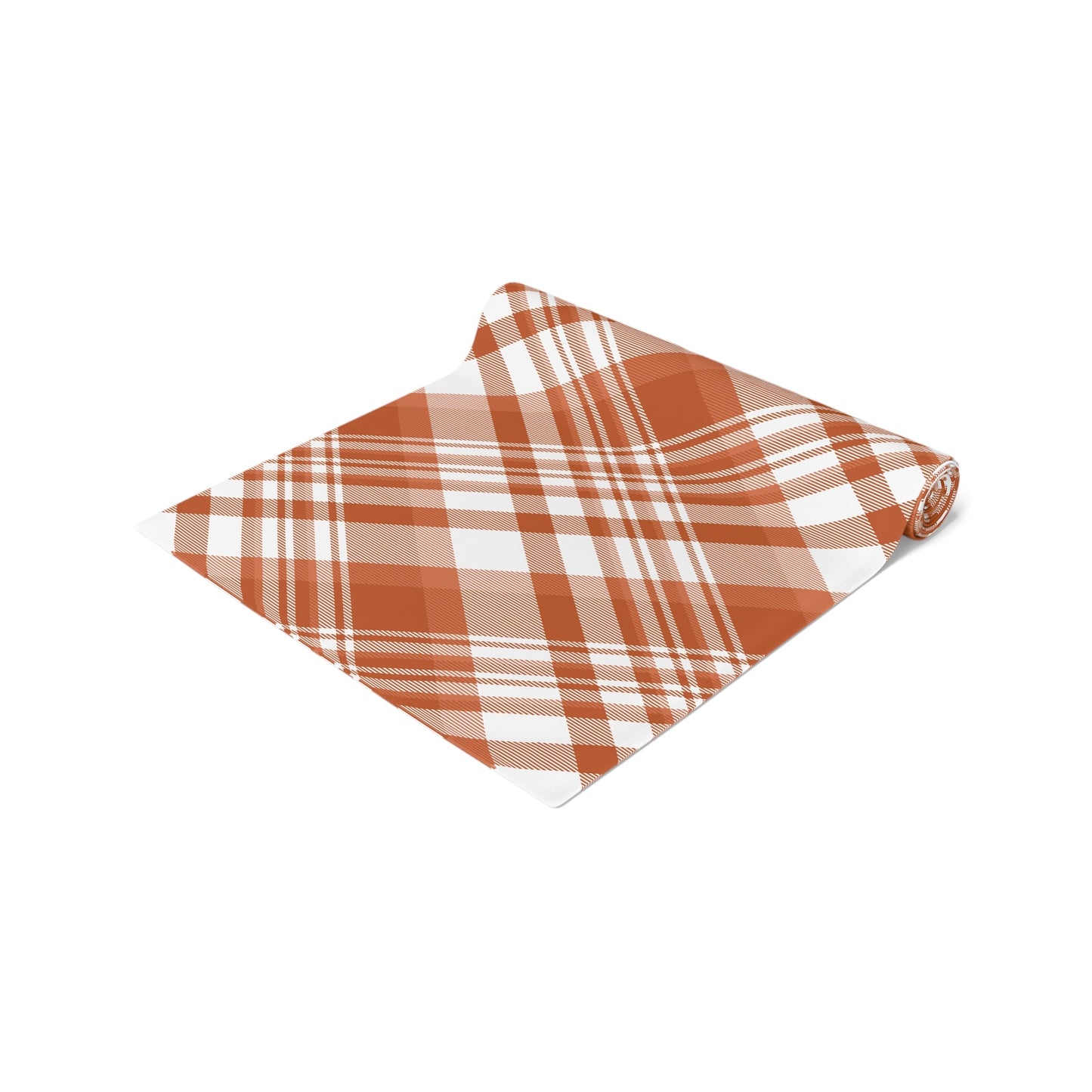 Table Runner | Dark Orange & White | Tartan