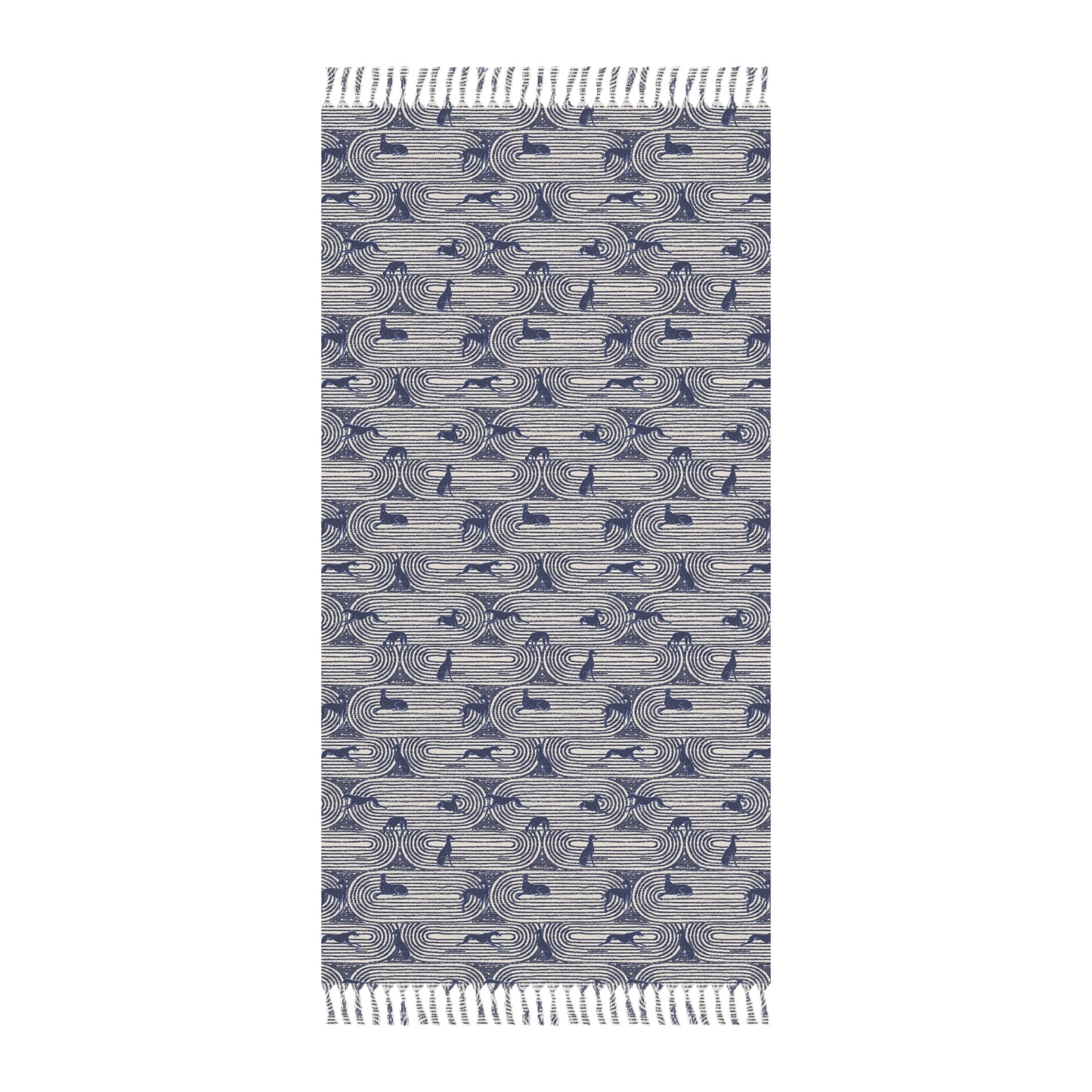 Boho Beach Towel | Greyhounds | Blue Track