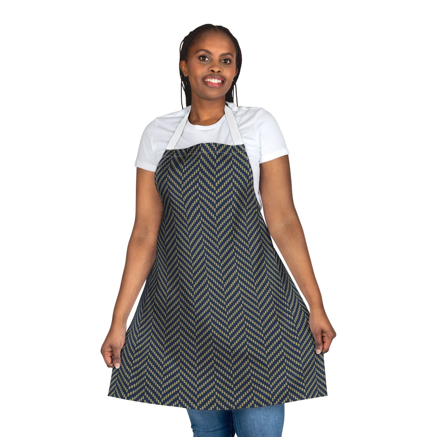 Apron | Gold & Blue | Herringbone