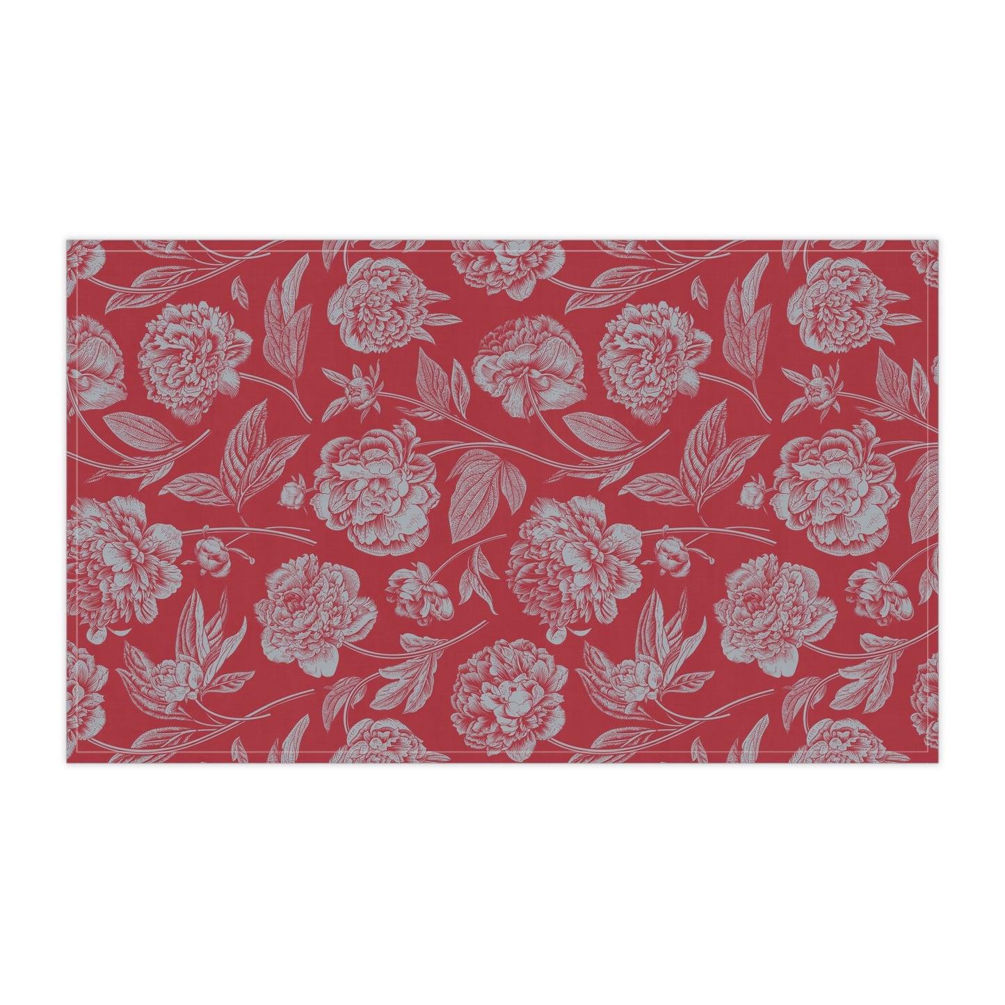 Tea Towels | Red & Gray | Peony