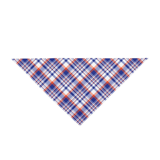 Pet Bandana | Bright Blue & Orange | Tartan