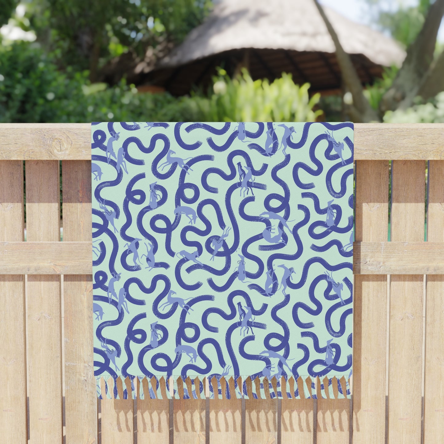 Boho Beach Towel | Greyhounds | Teal Ribbon