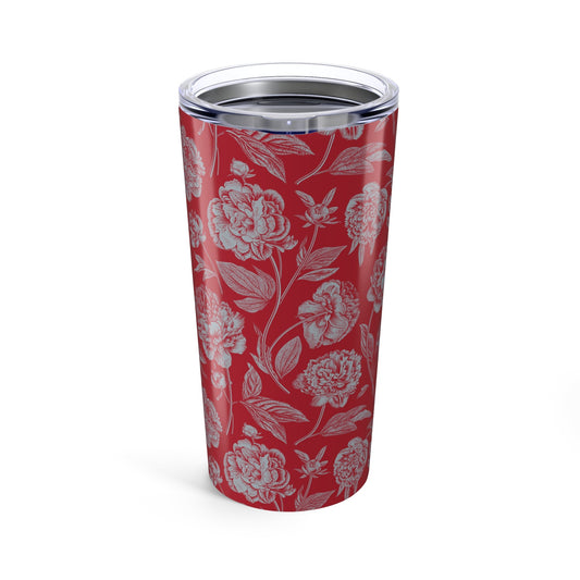 Tumbler | Red & Gray | Peony
