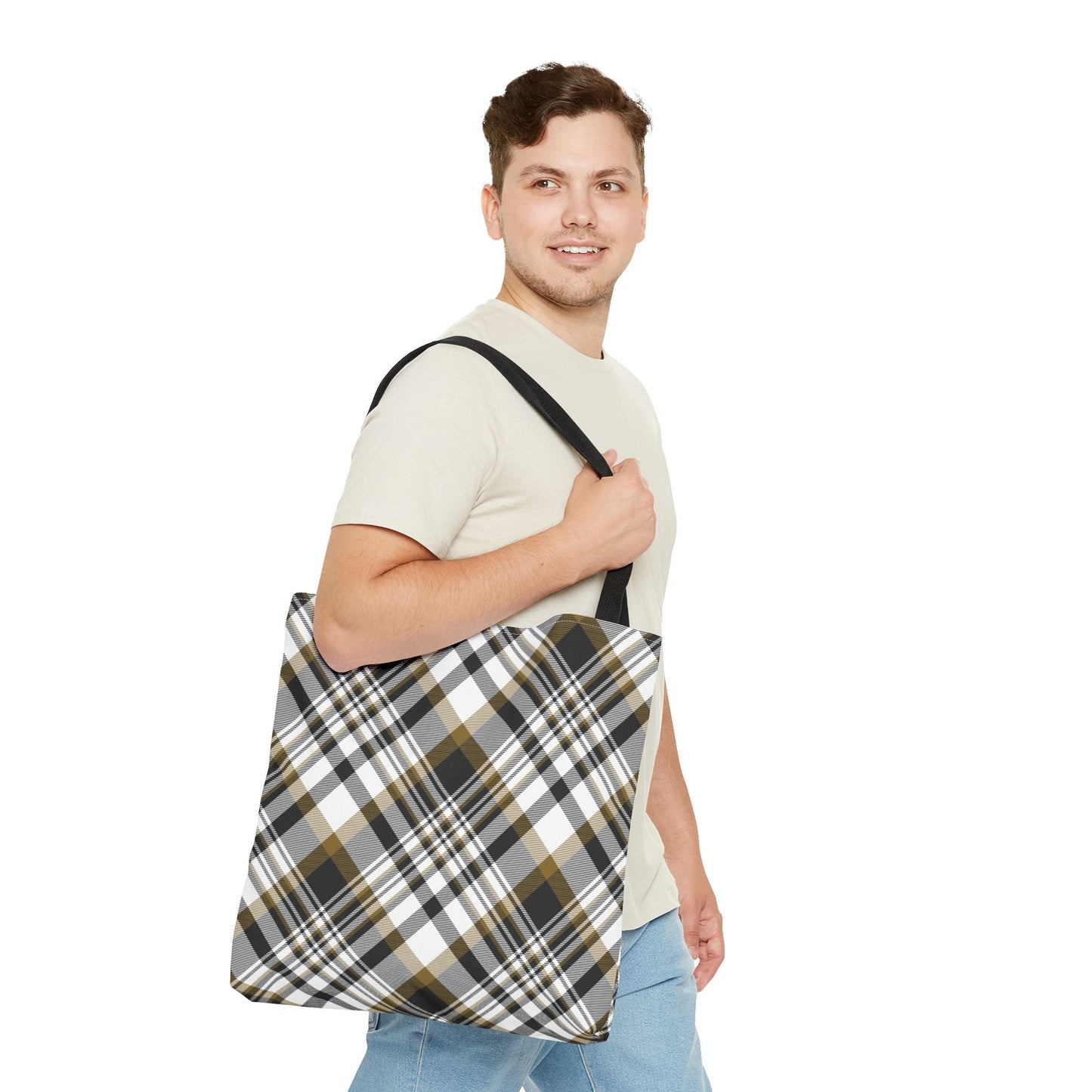 Tote Bag | Black & Gold | Tartan