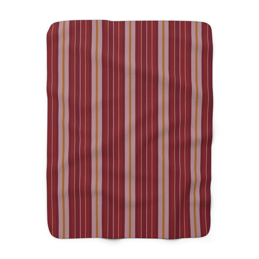 Sherpa Blanket | Red & Yellow | Stripe