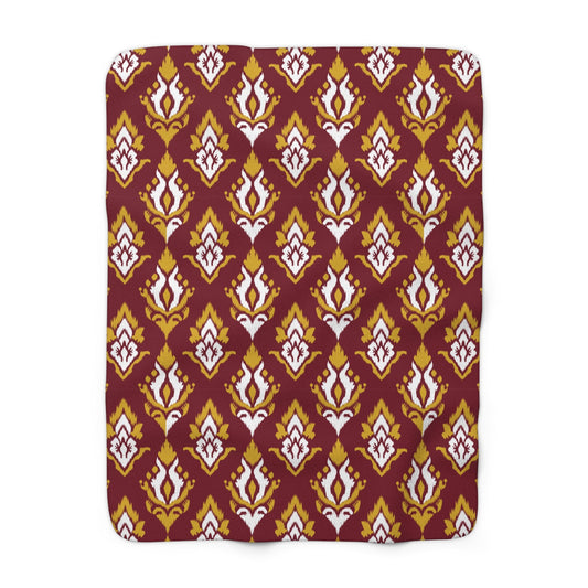 Sherpa Blanket | Red & Yellow | Ikat