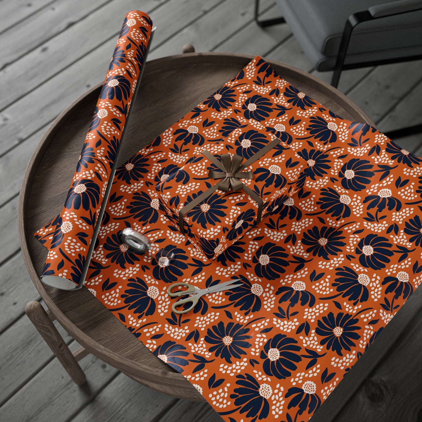 Gift Wrap | Orange & Blue | Bellis