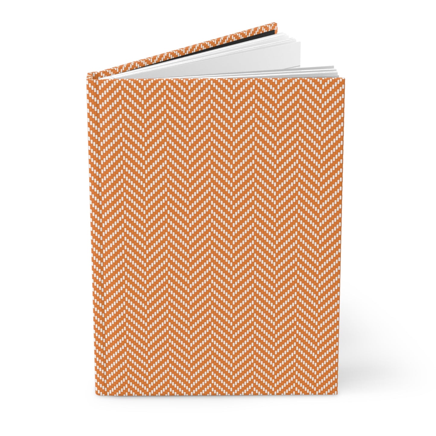 Journal | Orange & White | Herringbone