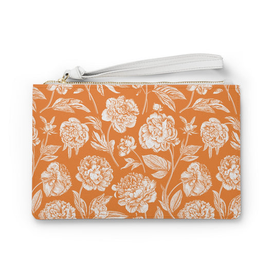 Clutch Bag | Orange & White | Peony