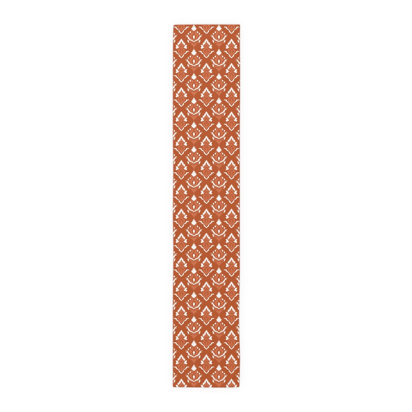 Table Runner | Dark Orange & White | Ikat