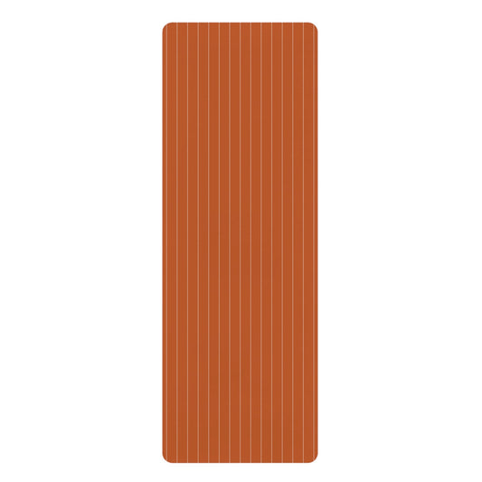 Yoga Mat | Dark Orange & White | Pinstripe