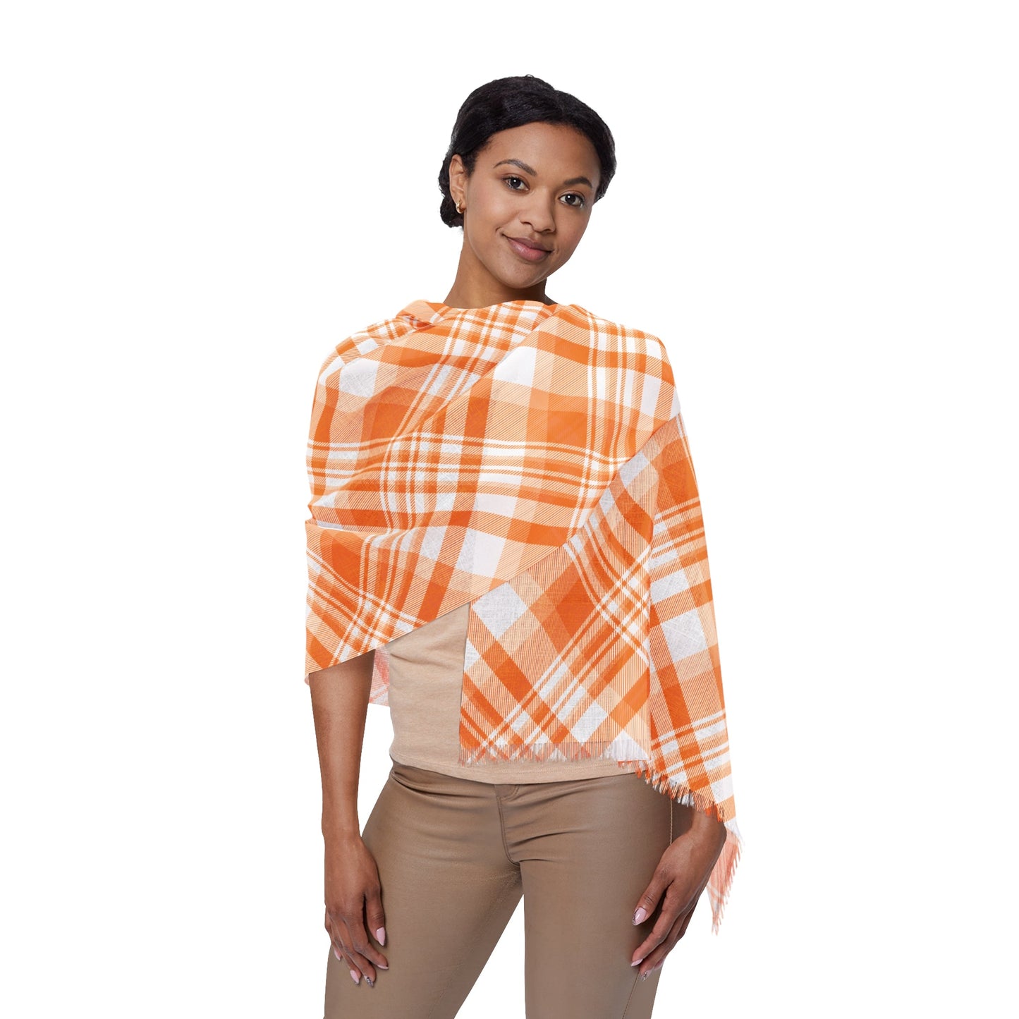 Scarf | Orange & White | Tartan