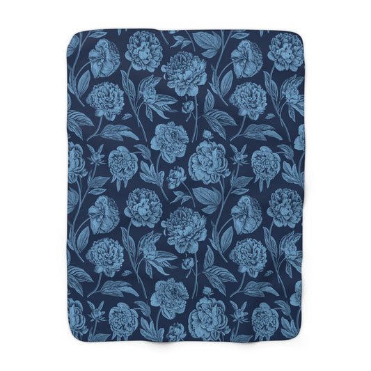 Sherpa Blanket | Light Blue & White | Peony