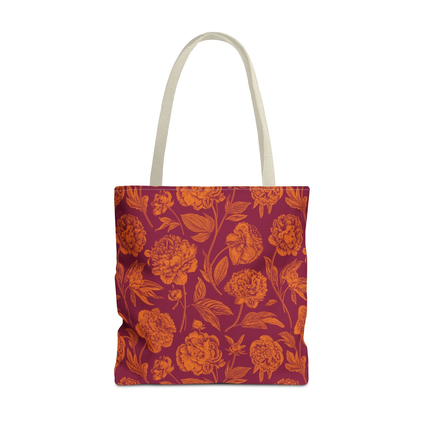 Tote Bags | Maroon & Orange | Peony