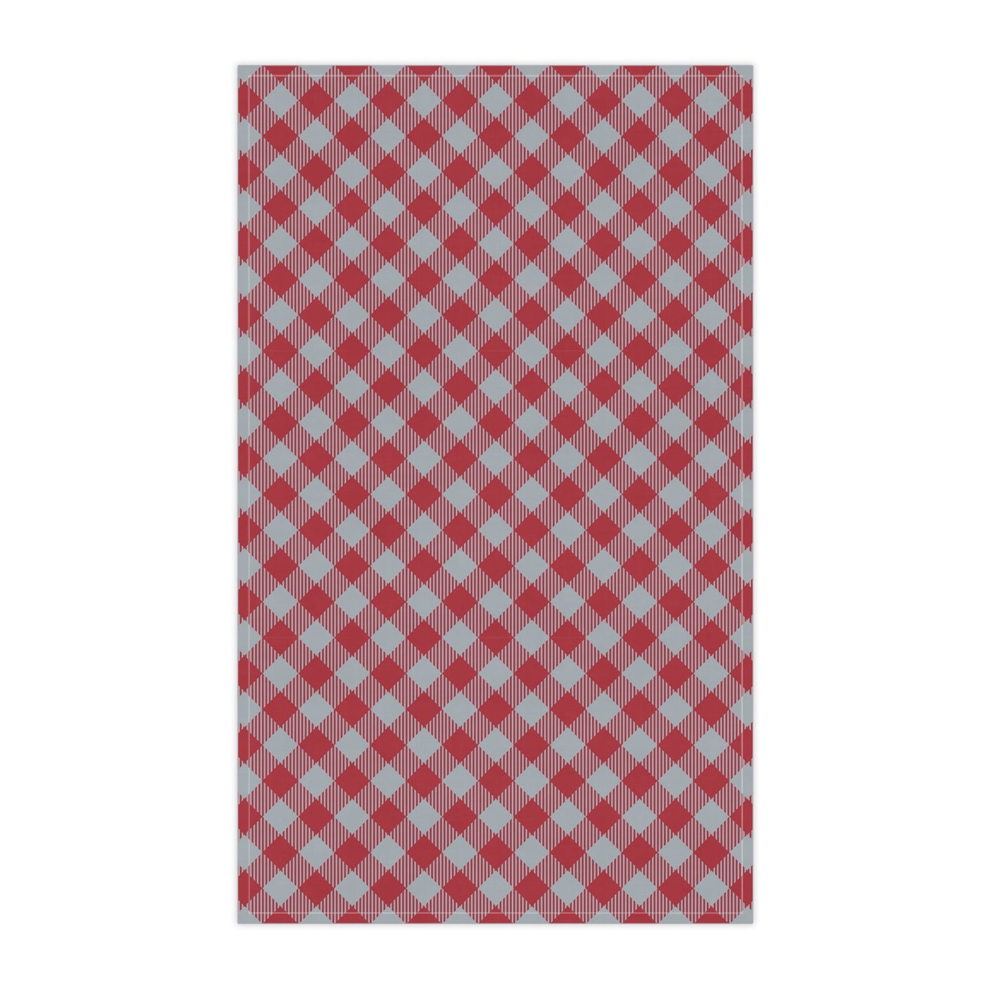 Tea Towels | Red & Gray | Gingham