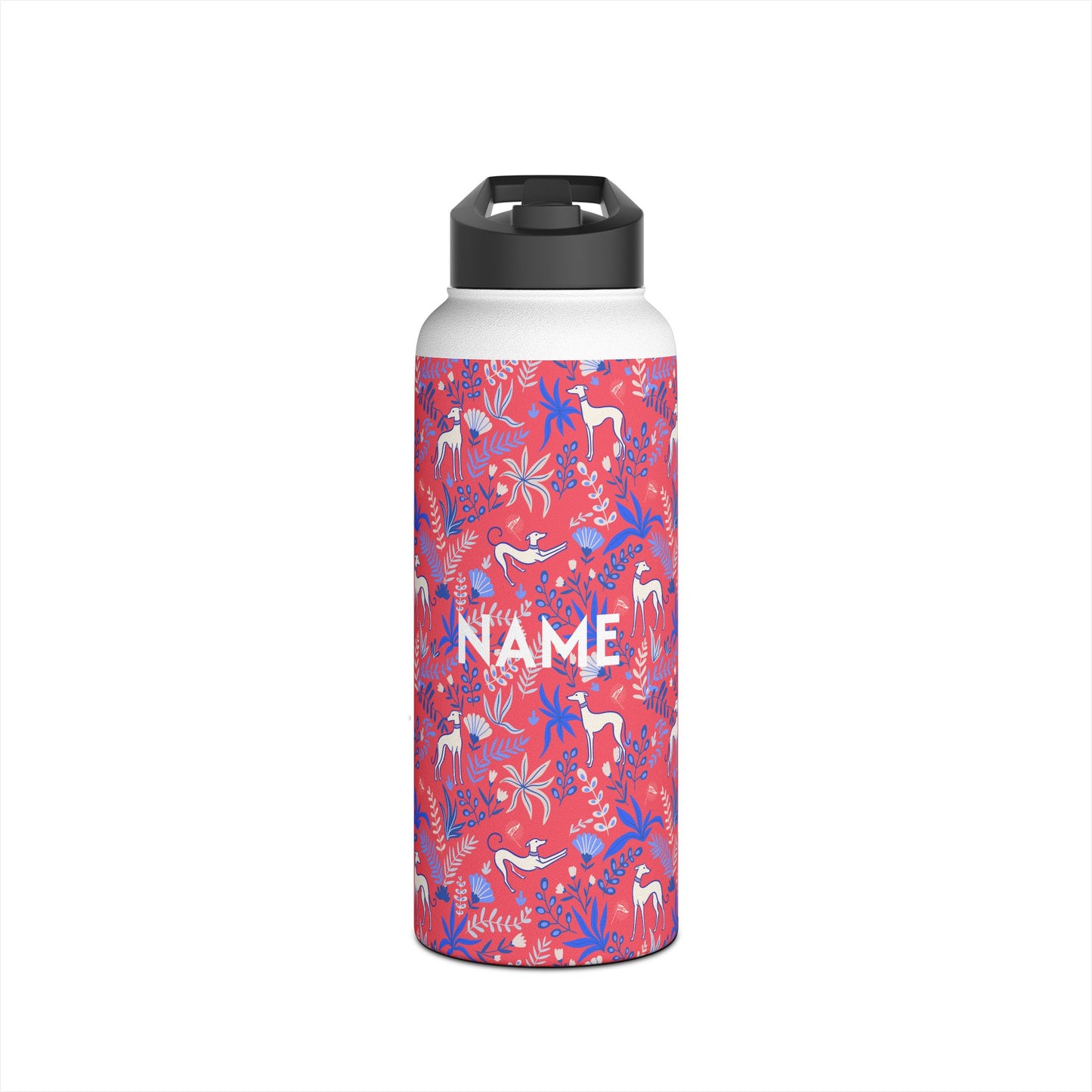 Insulated Water Bottle | Greyhounds | Pink Fern