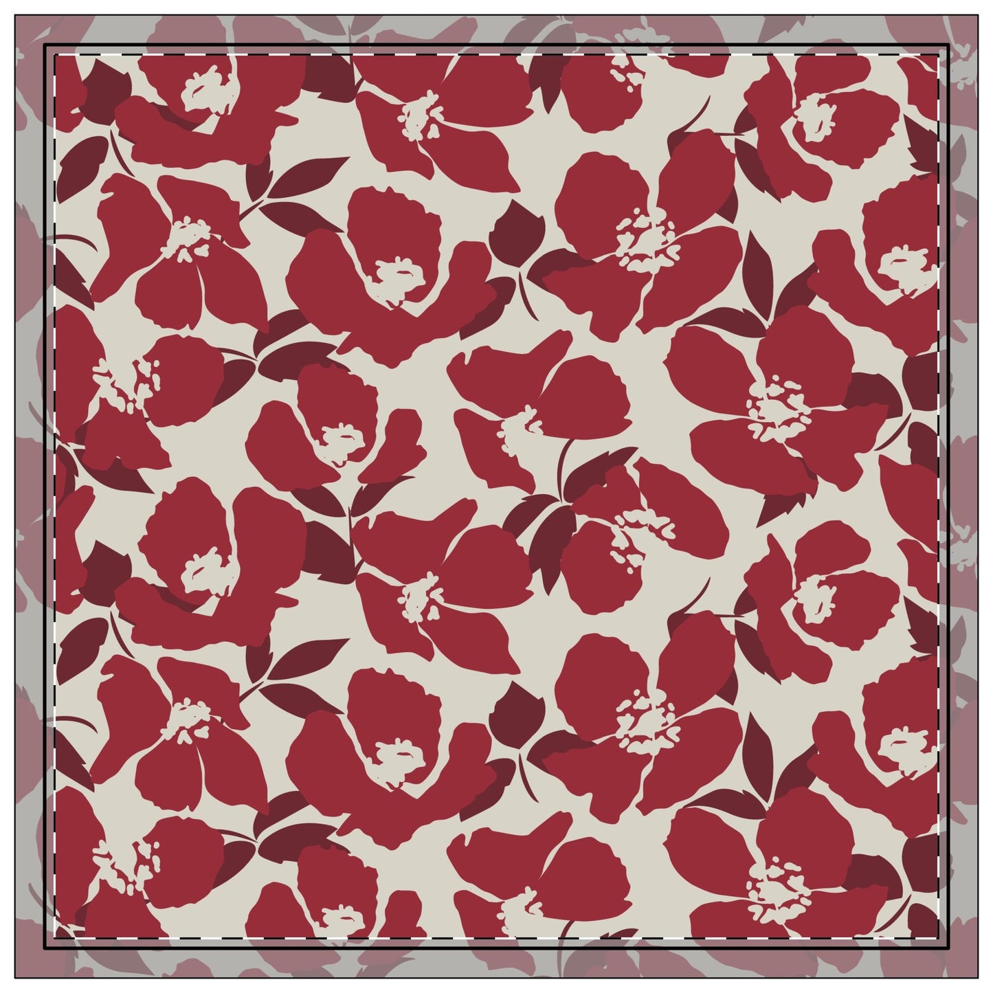 Napkin 4-set | Maroon & White | Poppy