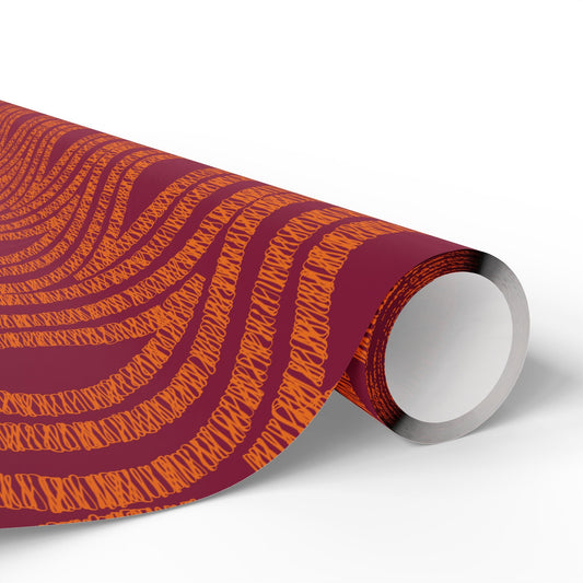Gift Wrap | Maroon & Orange | Ogee