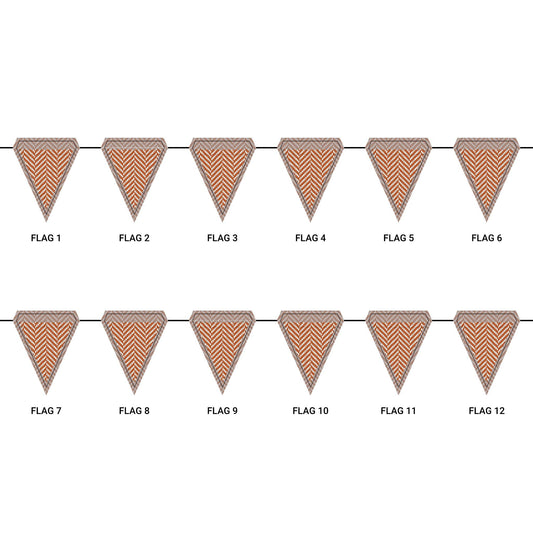 Flag Garland | Dark Orange & White | Herringbone
