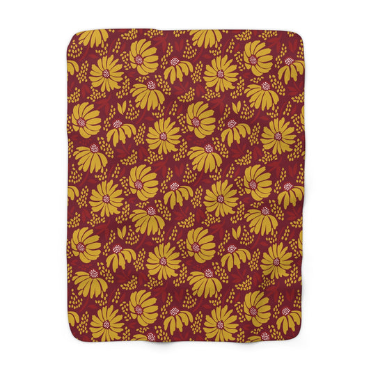 Sherpa Blanket | Red & Yellow | Bellis