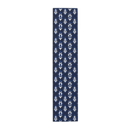 Table Runner | Navy & White | Ikat