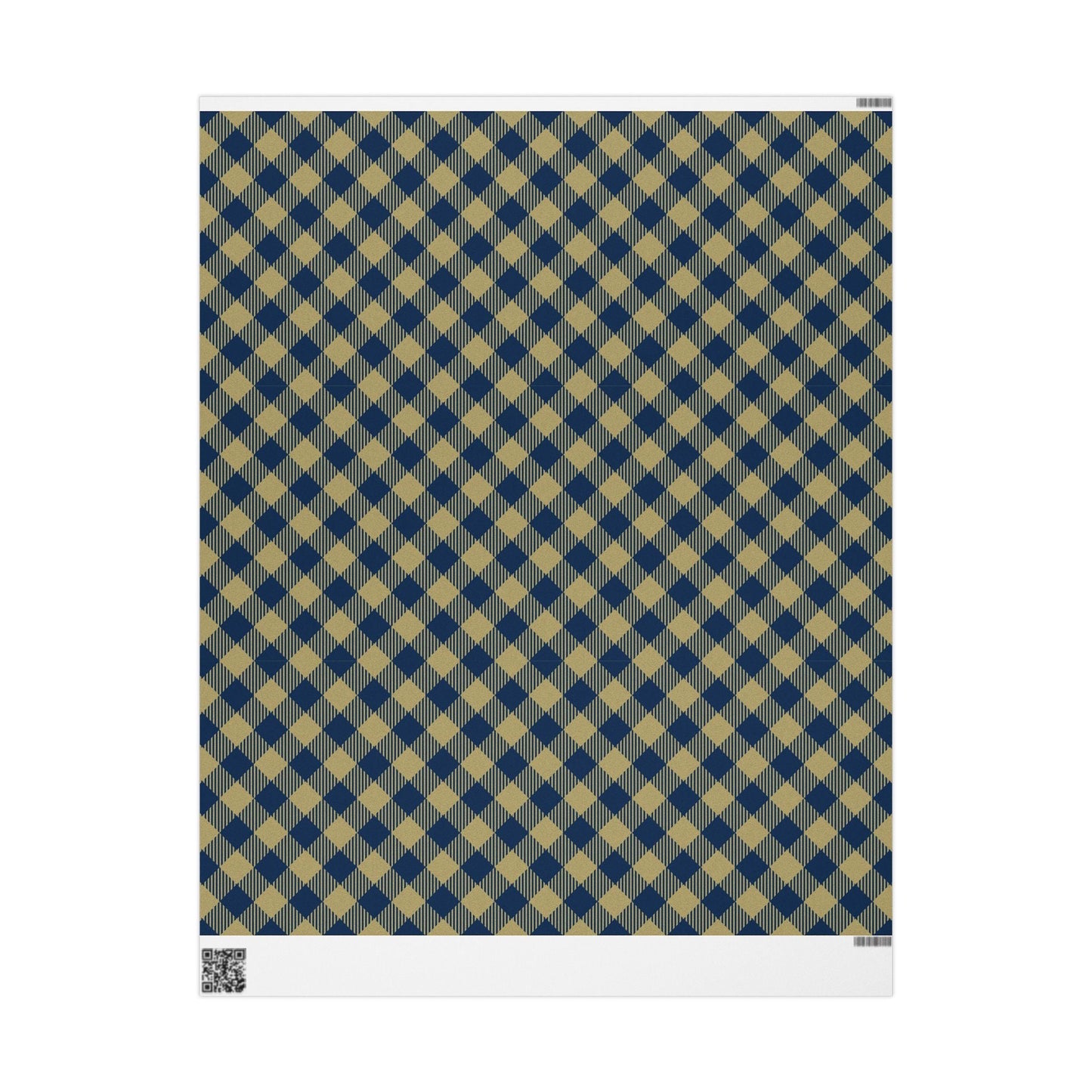 Gift Wrap | Blue & Gold | Gingham