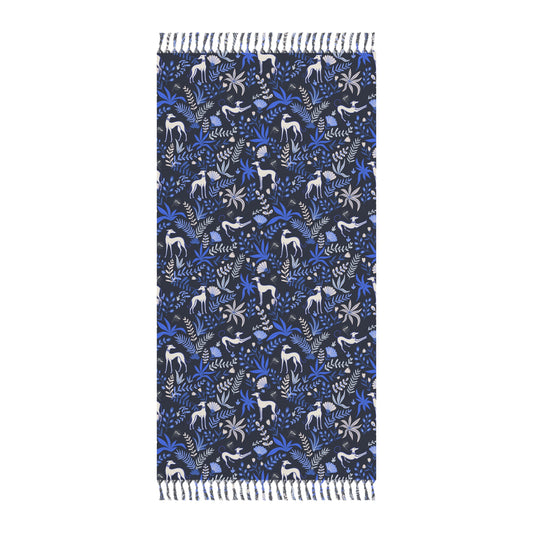 Boho Beach Towel | Greyhounds | Blue Fern