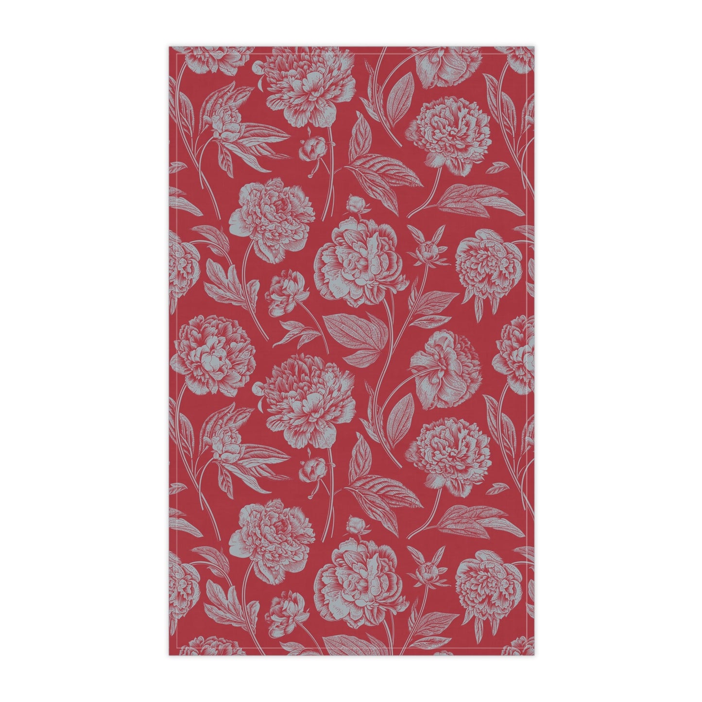Tea Towels | Red & Gray | Peony