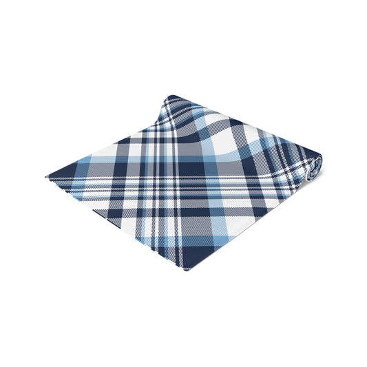 Table Runner | Light Blue & White | Tartan