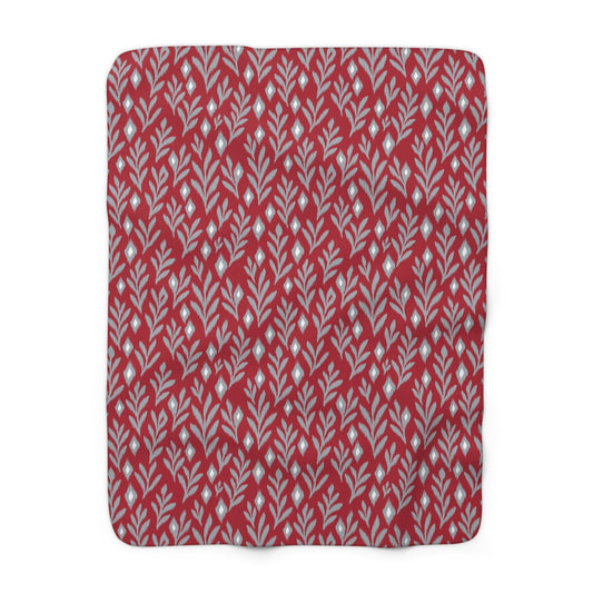 Sherpa Blanket | Red & Gray | Laurel