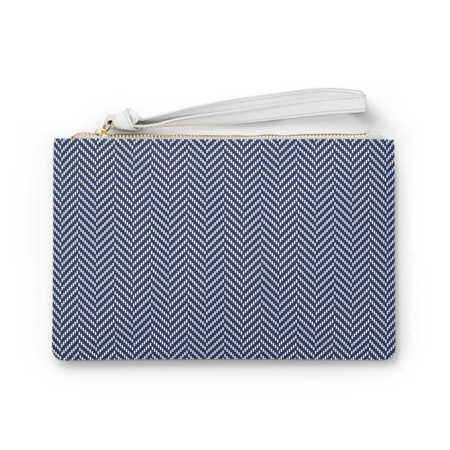 Clutch Bag | Navy & White | Herringbone