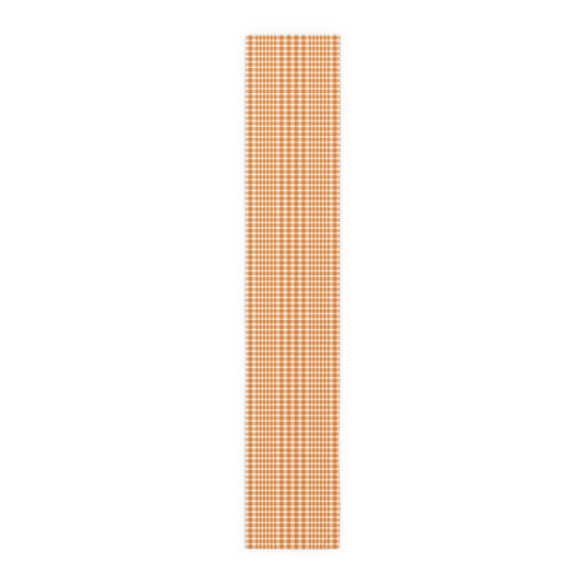 Table Runner | Orange & White | Tweed