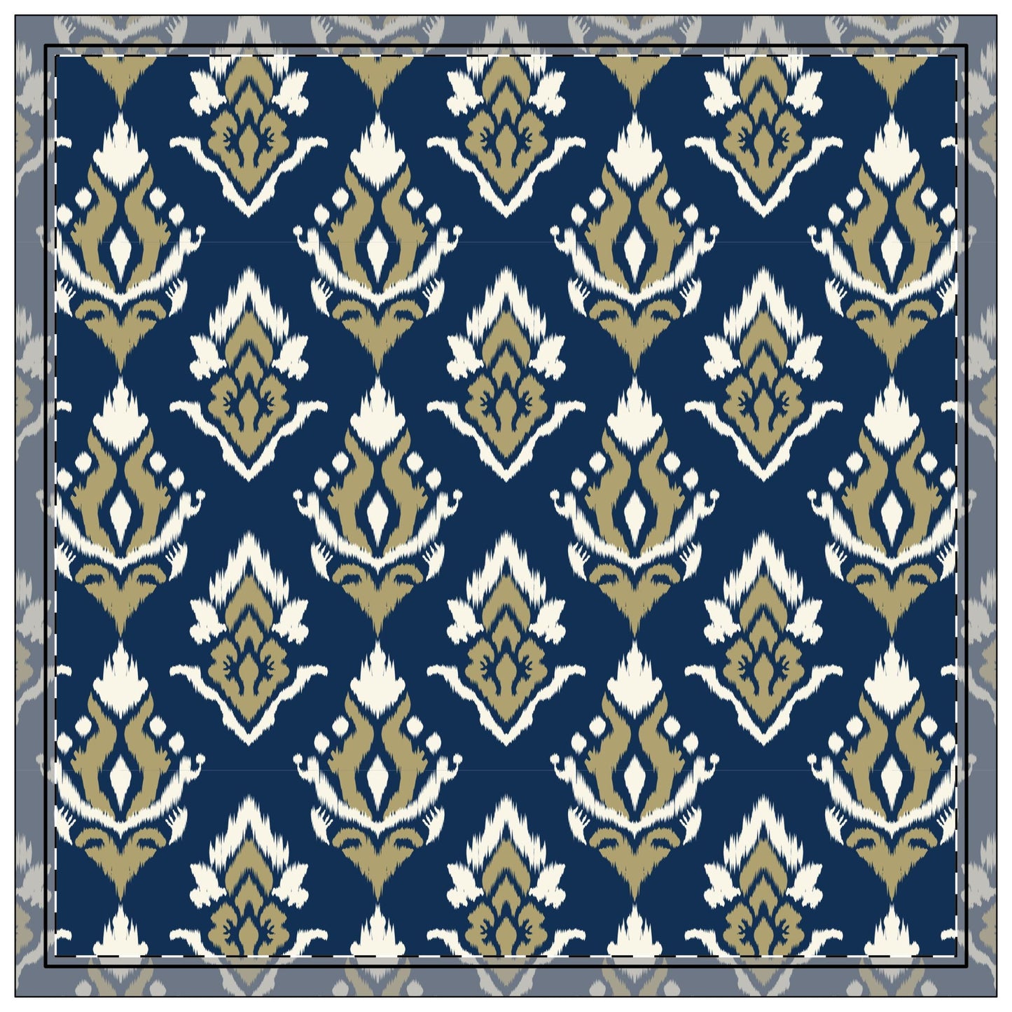 Napkin 4-set | Blue & Gold | Ikat