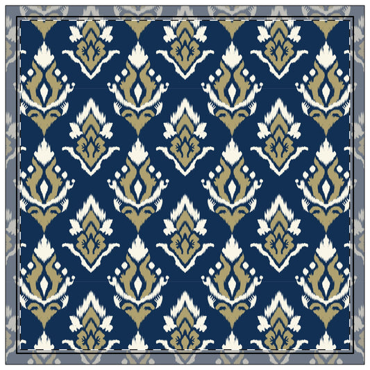 Napkin 4-set | Blue & Gold | Ikat