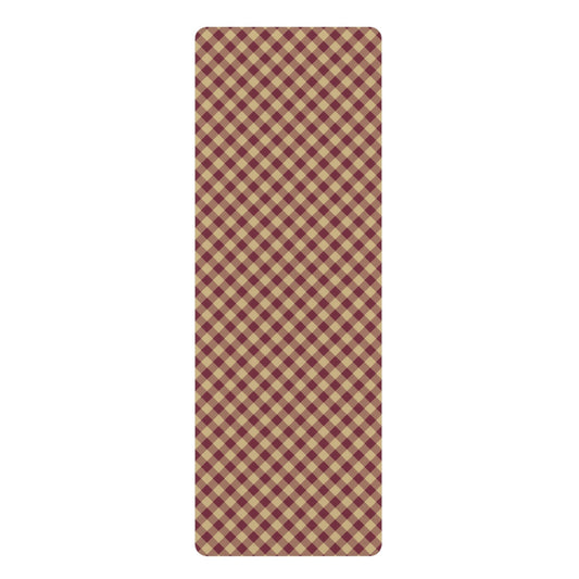 Yoga Mat | Maroon & Gold | Gingham