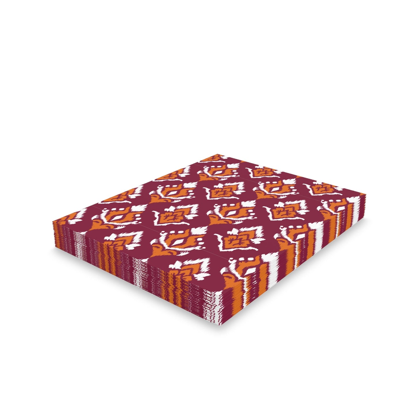 Notecards | Maroon & Orange | Ikat