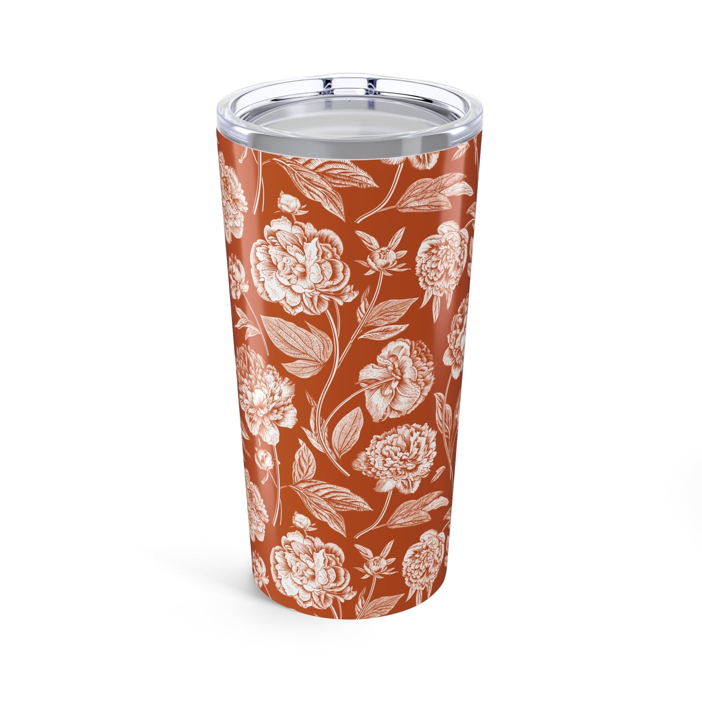 Tumbler | Dark Orange & White | Peony