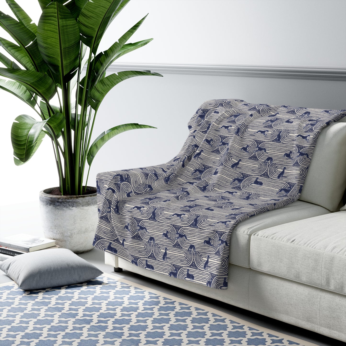Sherpa Blanket | Greyhounds | Blue Track
