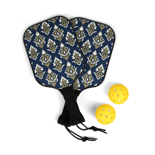 Pickleball Paddle Kit | Blue & Gold | Ikat