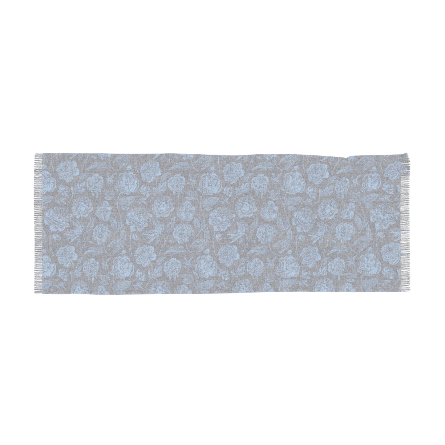 Scarf | Light Blue & White | Peony