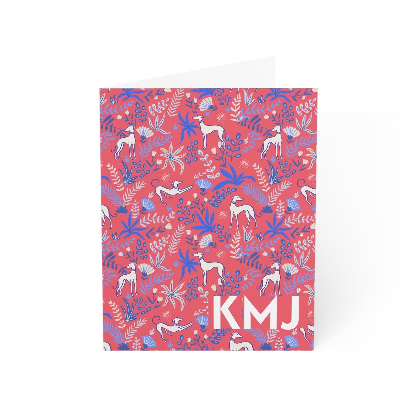Monogram Notecards | Greyhounds | Pink Fern