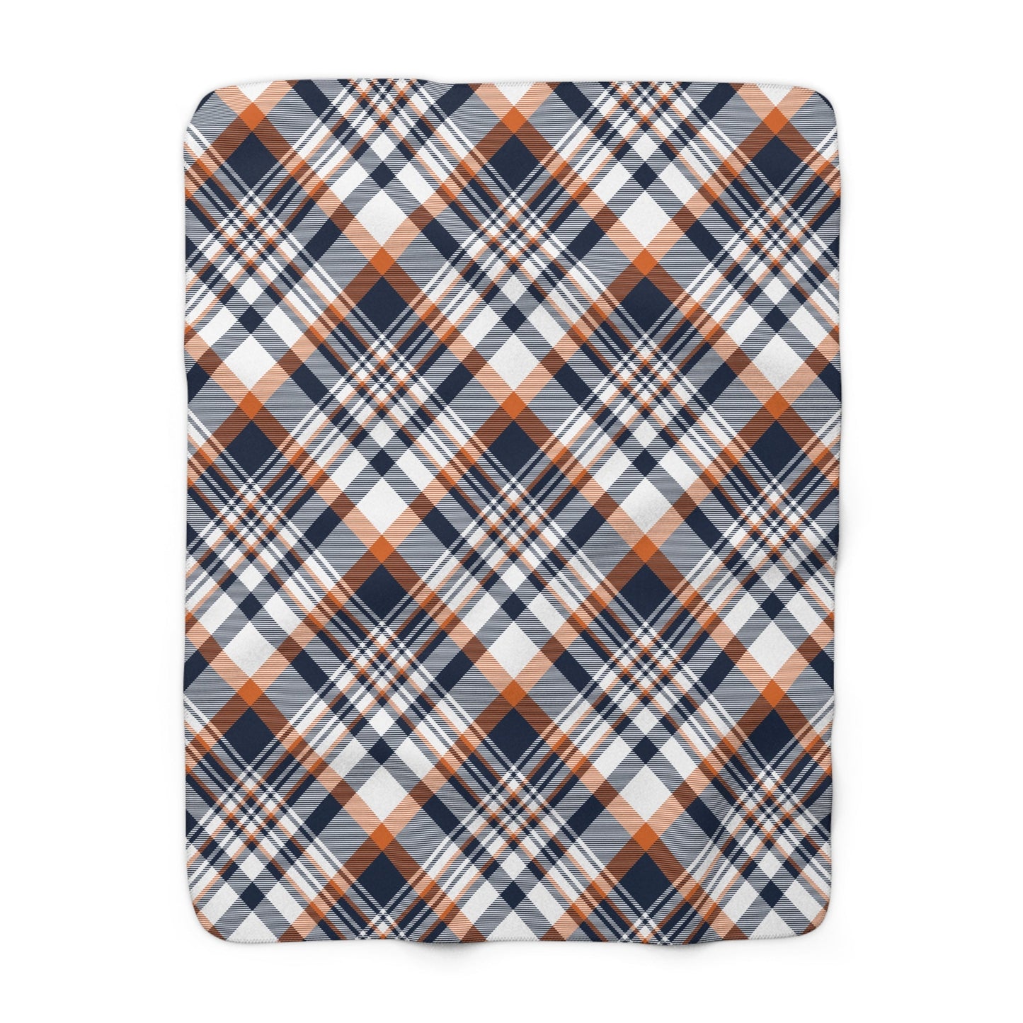 Sherpa Blanket | Orange & Blue | Tartan