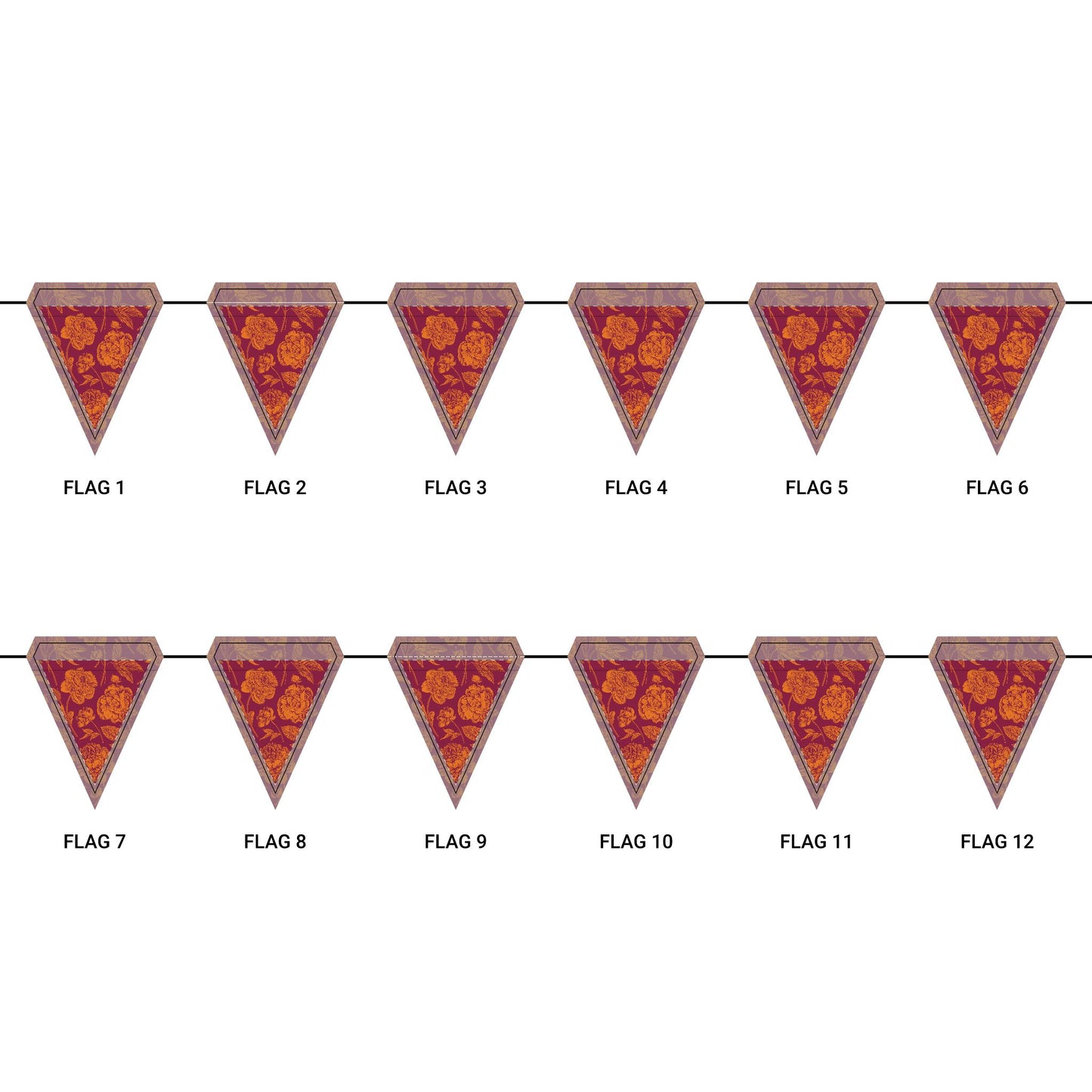 Flag Garland | Blacksburg, Virginia | Peony