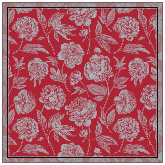 Napkins | Red & Gray | Peony