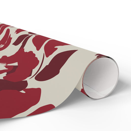 Gift Wrap | Maroon & White | Poppy