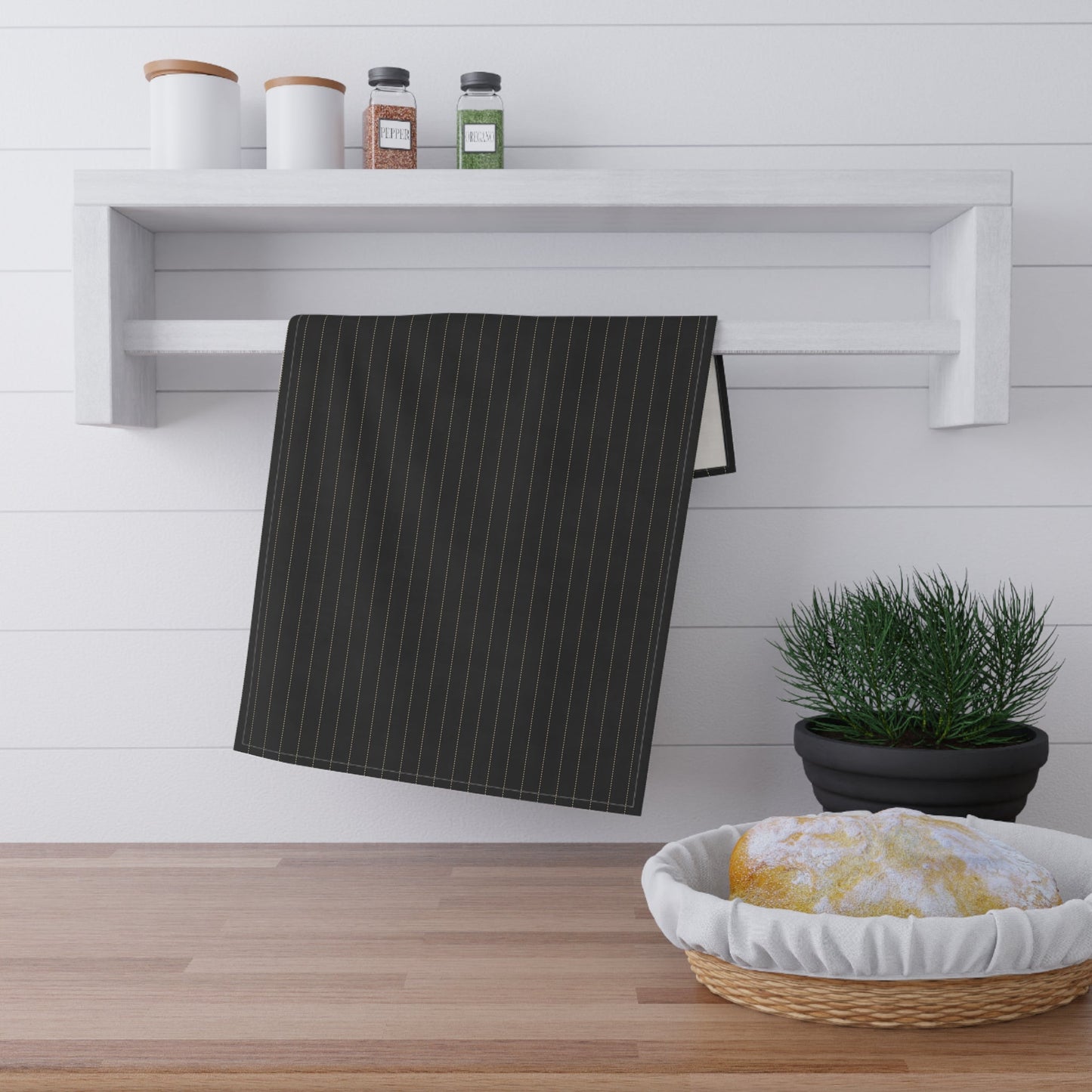 Tea Towels | Black & Gold | Pinstripe