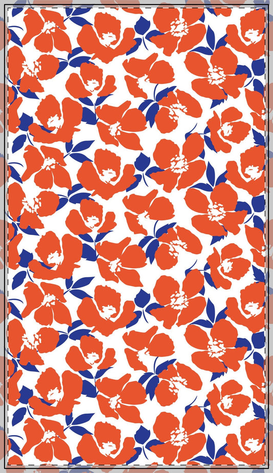 Tablecloth | Bright Blue & Orange | Poppy
