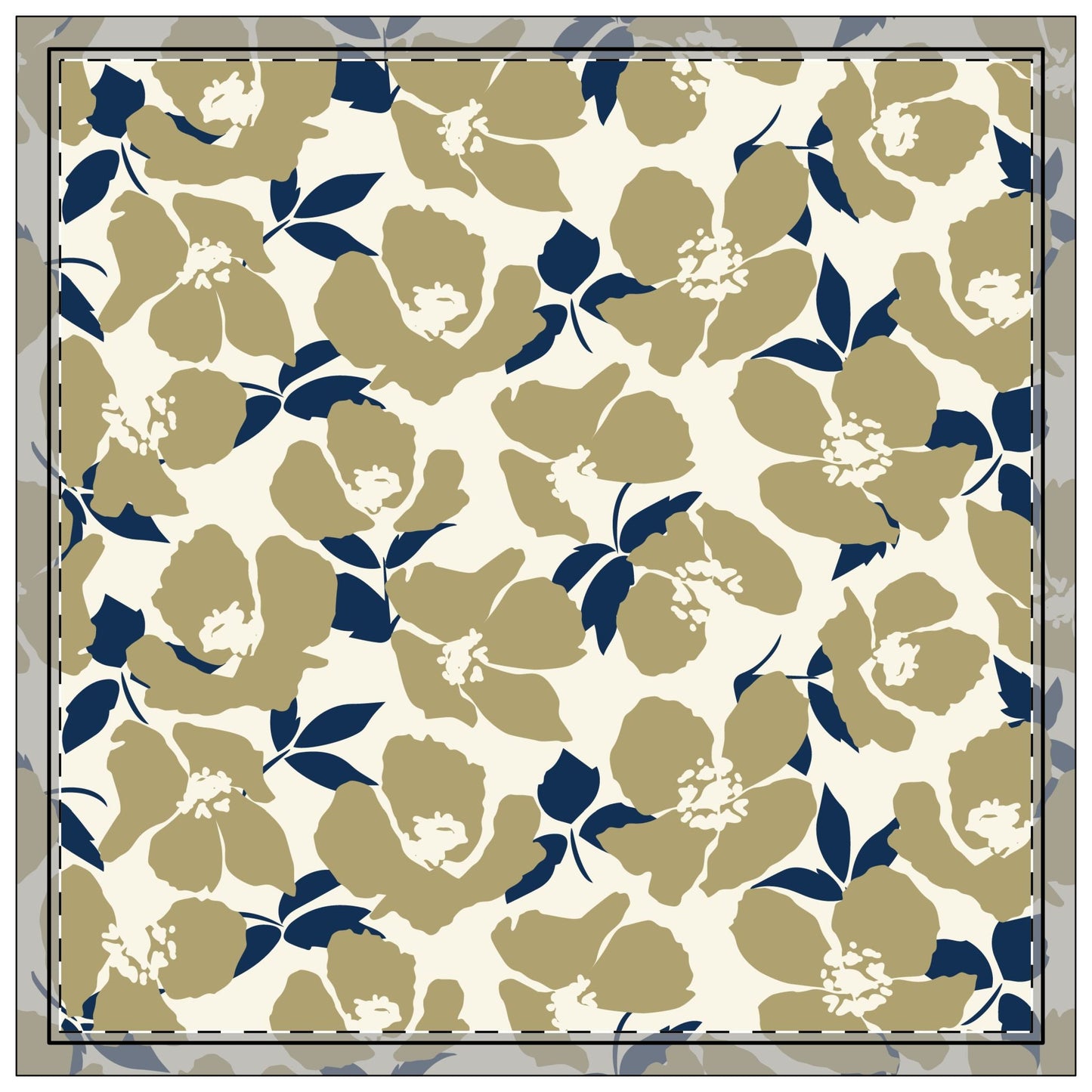 Napkin 4-set | Blue & Gold | Poppy