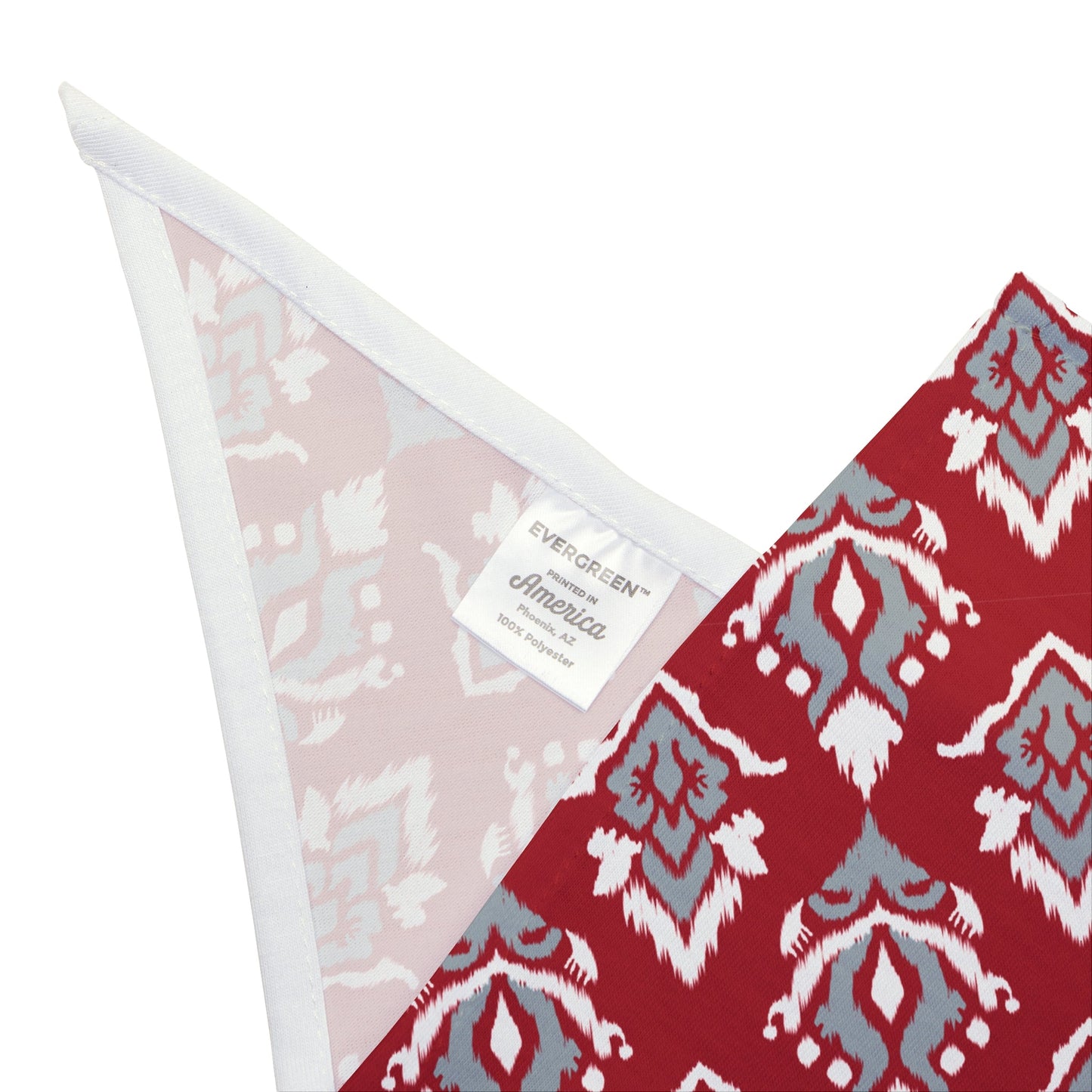 Pet Bandana | Red & Gray | Ikat